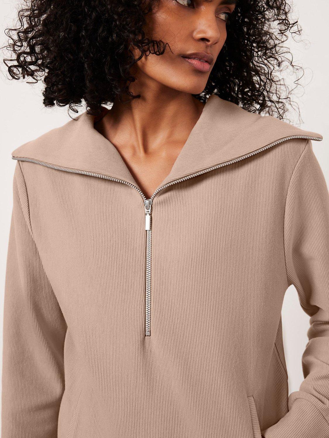 Mint velvet long zip sweatshirt hotsell
