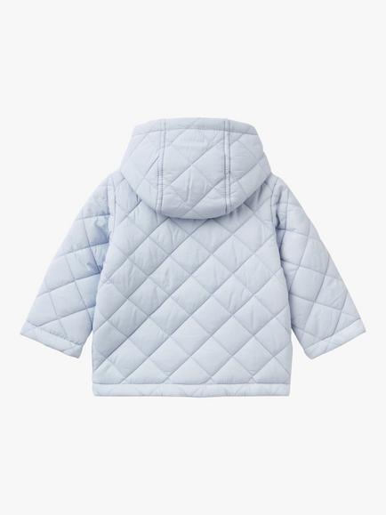 Benetton Baby Quilted Hooded Jacket - view 2, Light Blue Powder