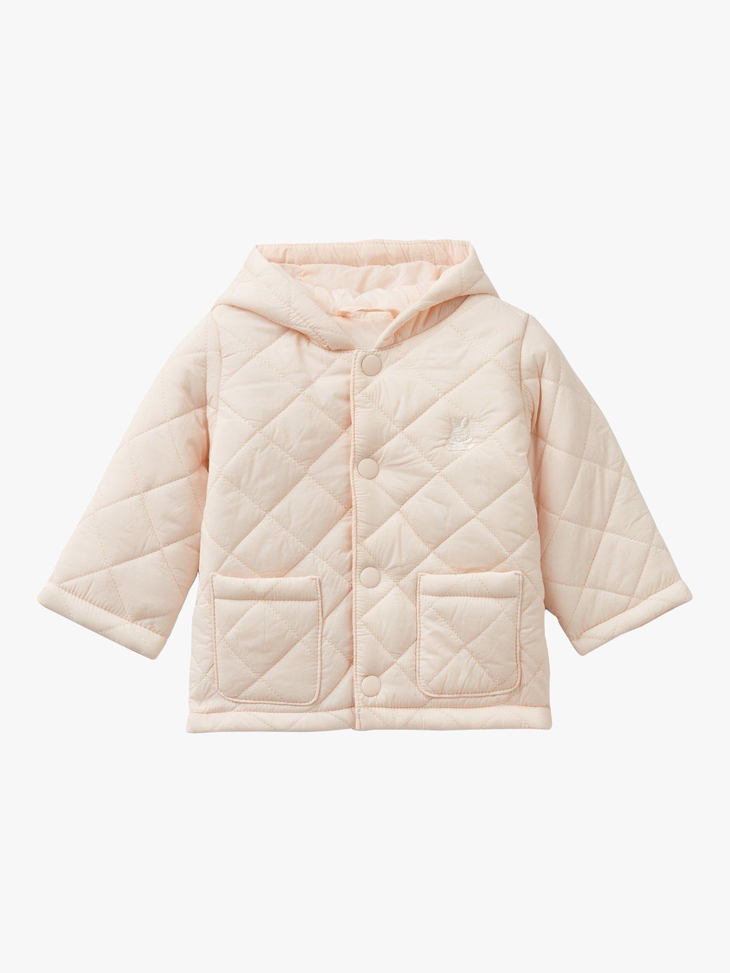 Benetton Baby Quilted Hooded Jacket, Light Powder