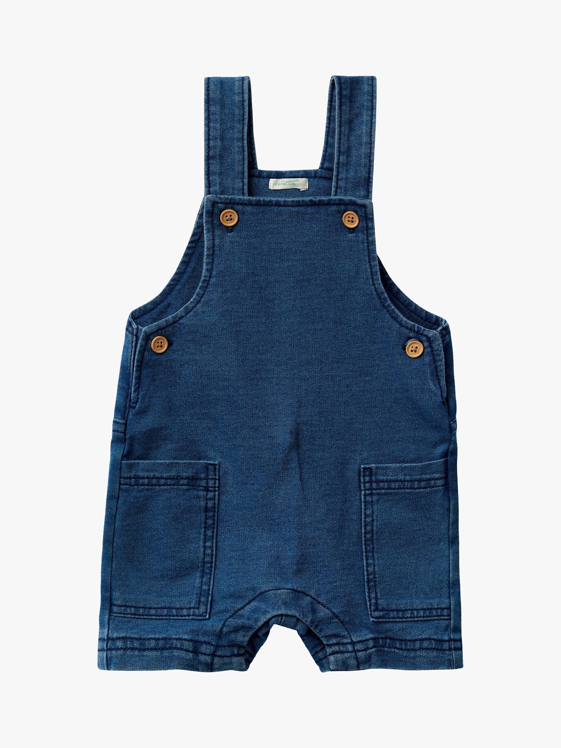 Benetton Baby Short Denim Look Dungarees, Denim