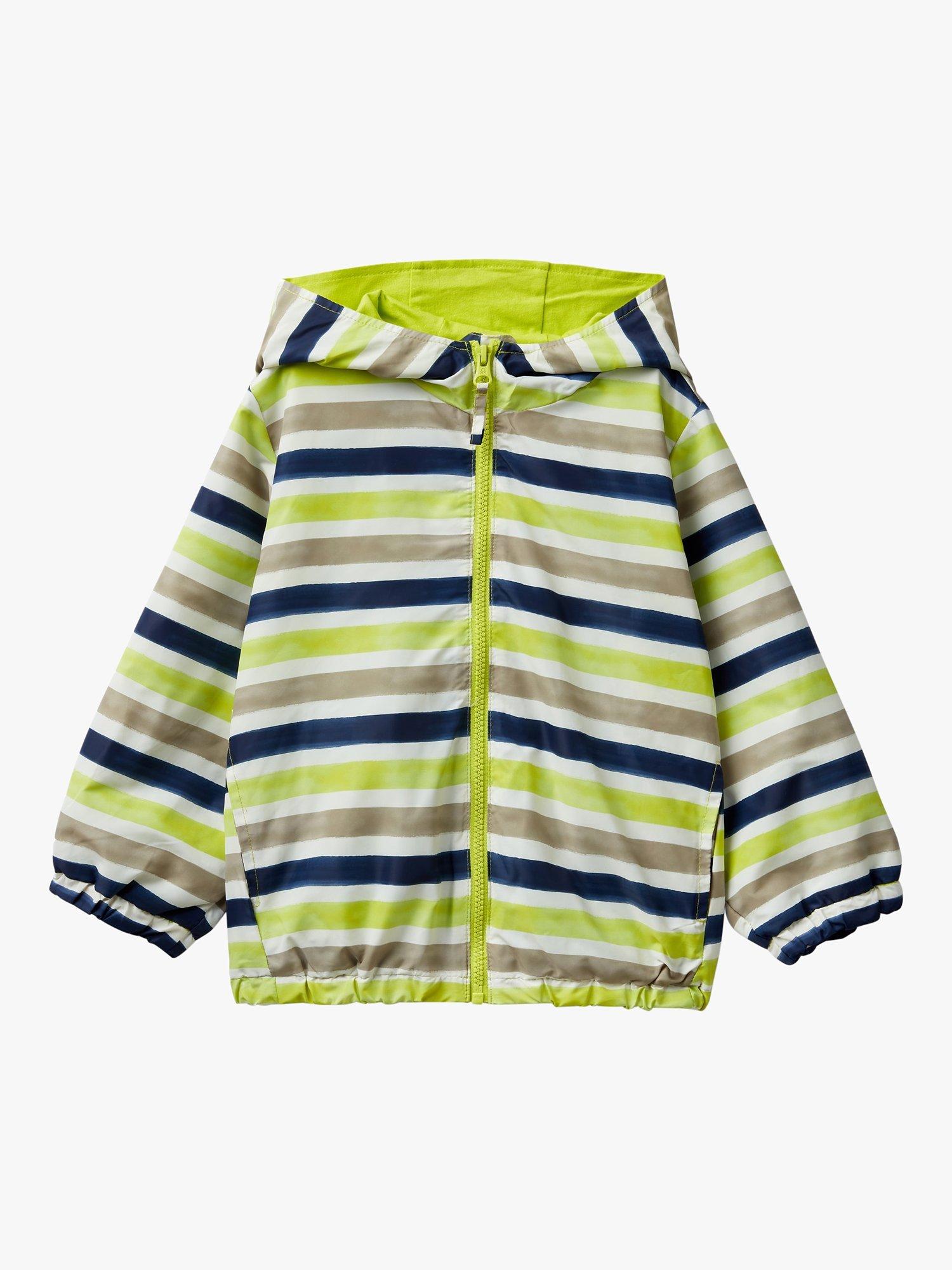 Benetton Kids' Stripe Lightweight Hooded Jacket, Multi