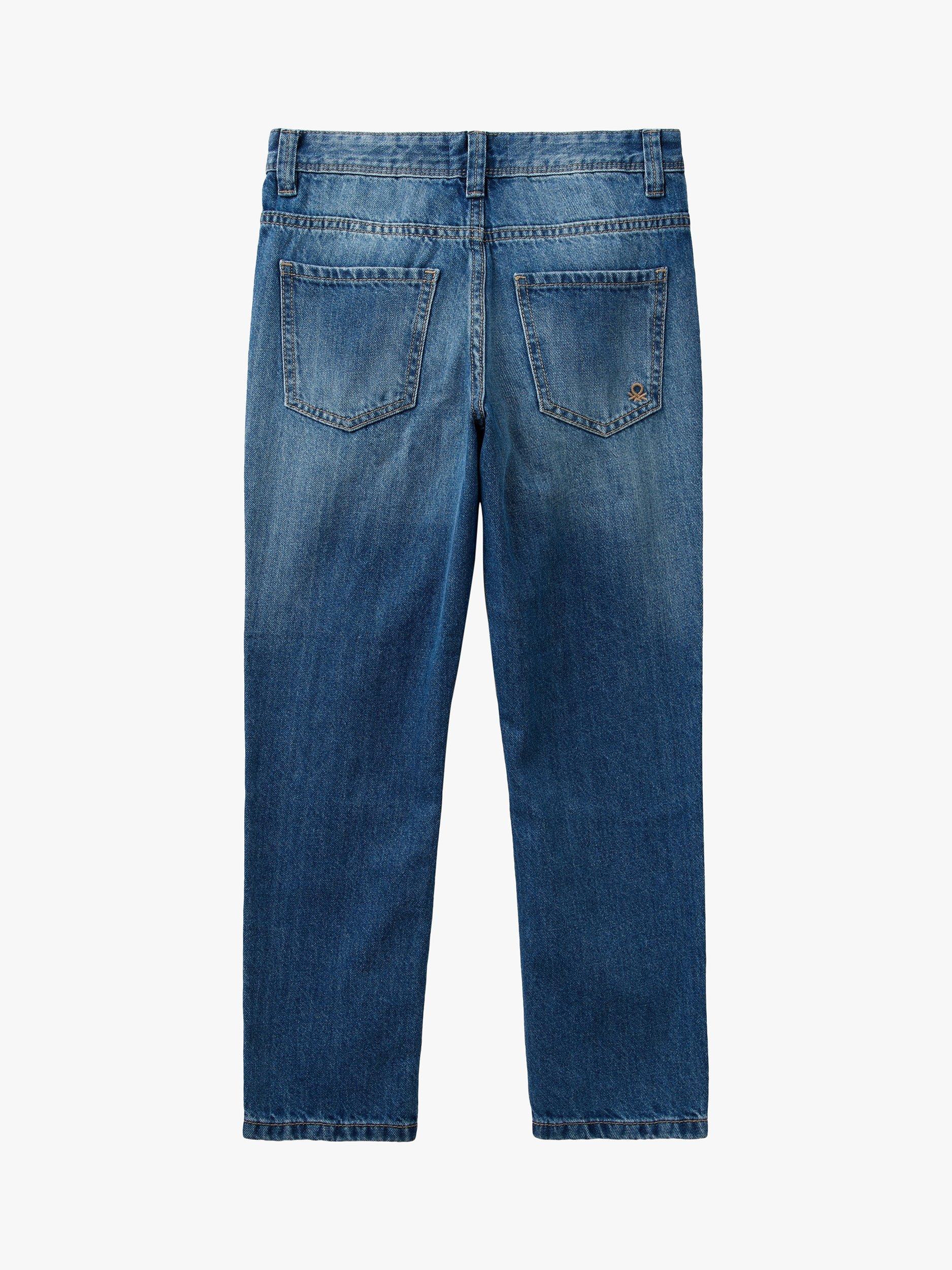 Product image 2 of 2, which shows Benetton Kids' Straight Leg Jeans, Mid Blue, 6-7 years