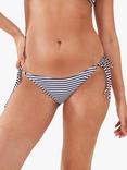 Accessorize Striped Tie Side Bikini Bottoms, Blue/White