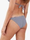 Accessorize Striped Tie Side Bikini Bottoms, Blue/White