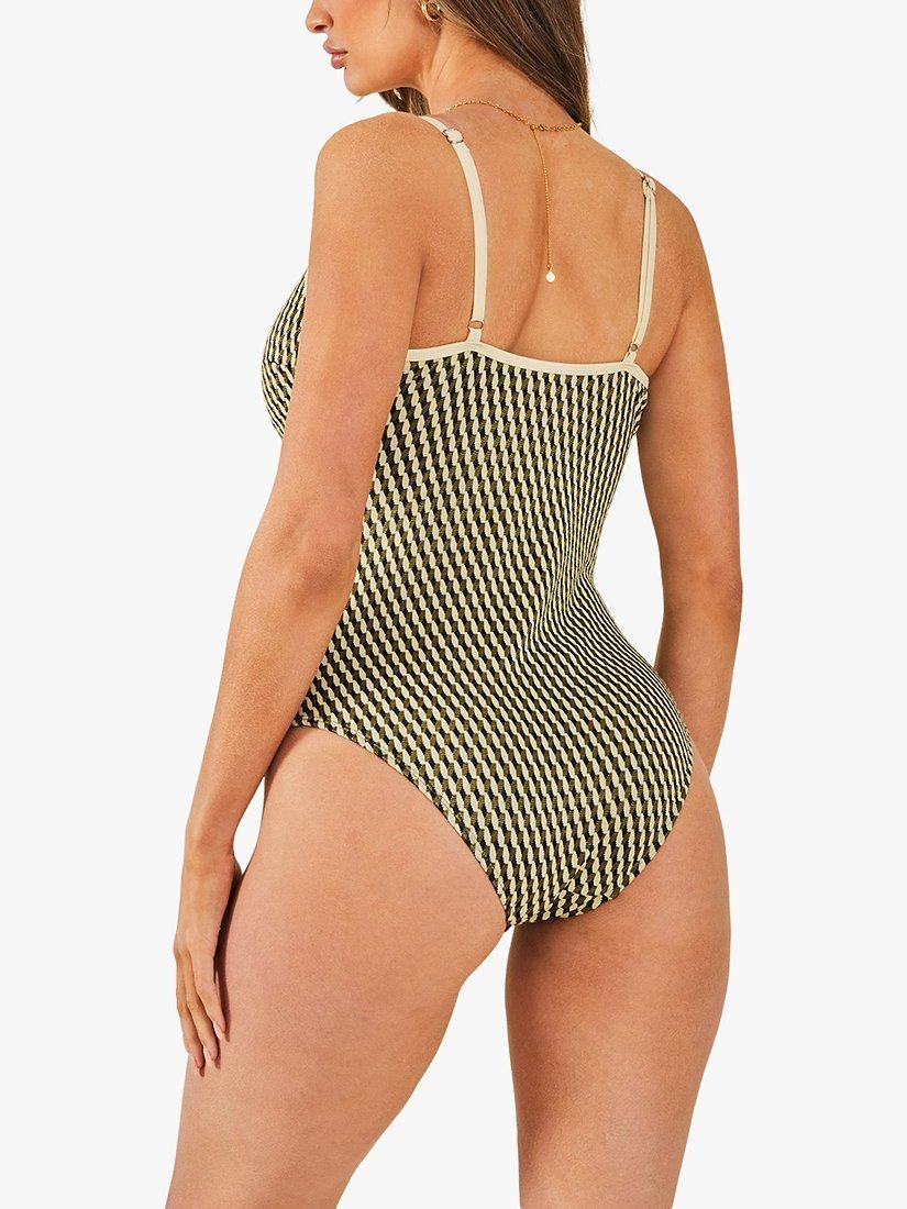 Product image 2 of 4, which shows Accessorize Textured Jacquard Swimsuit, Multi, 12