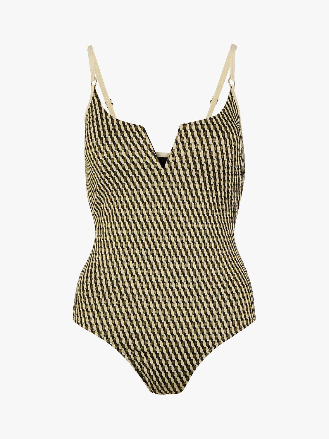Product image 3 of 4, which shows Accessorize Textured Jacquard Swimsuit, Multi, 12