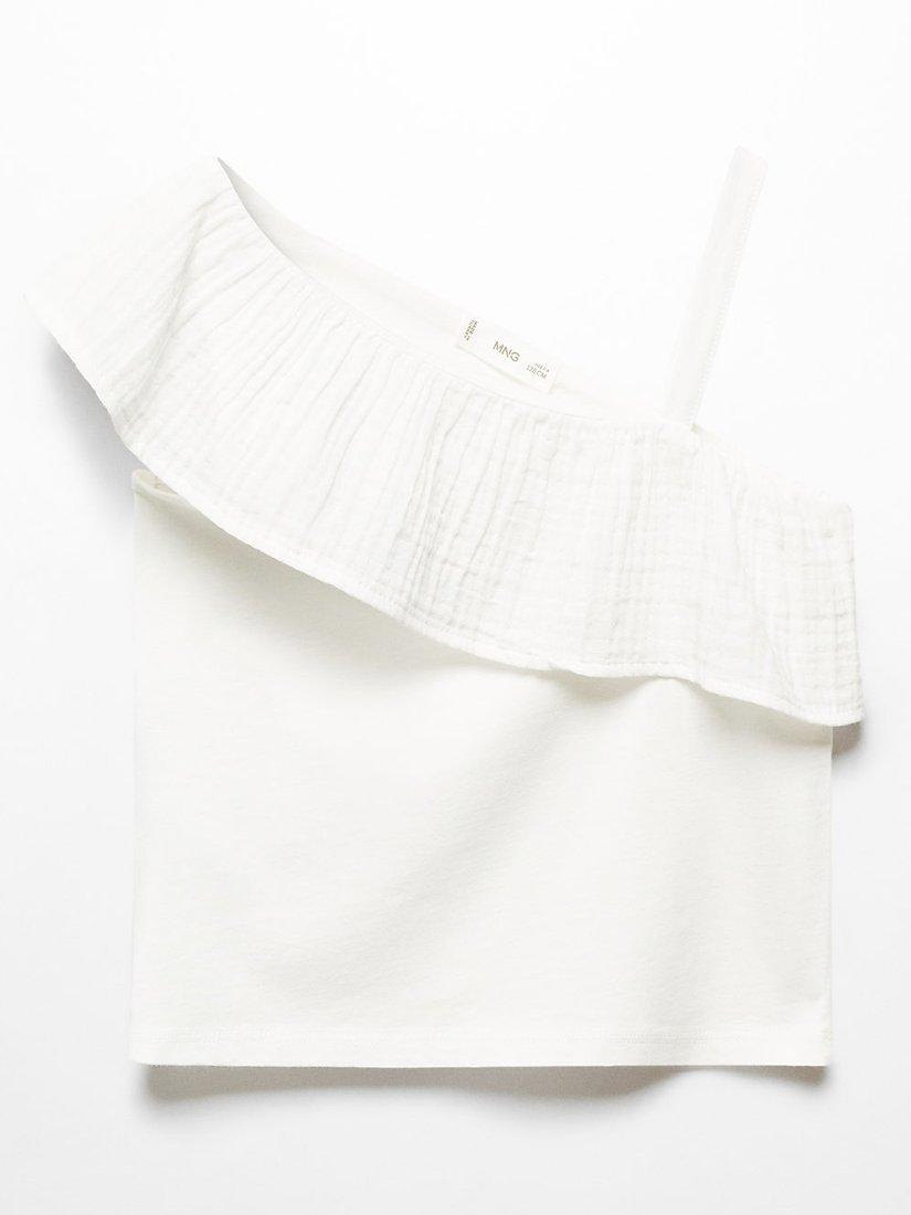 Mango Kids' Havana Asymmetric Top, Natural White