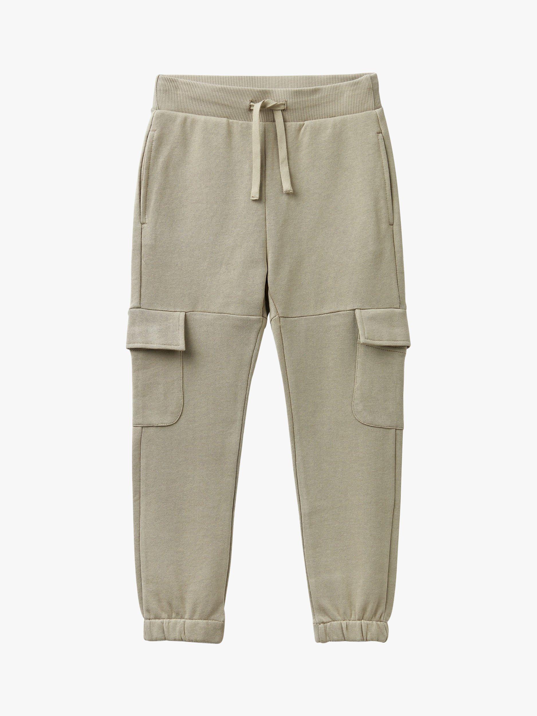 Benetton Kids' Fleece Cargo Joggers, Military Green