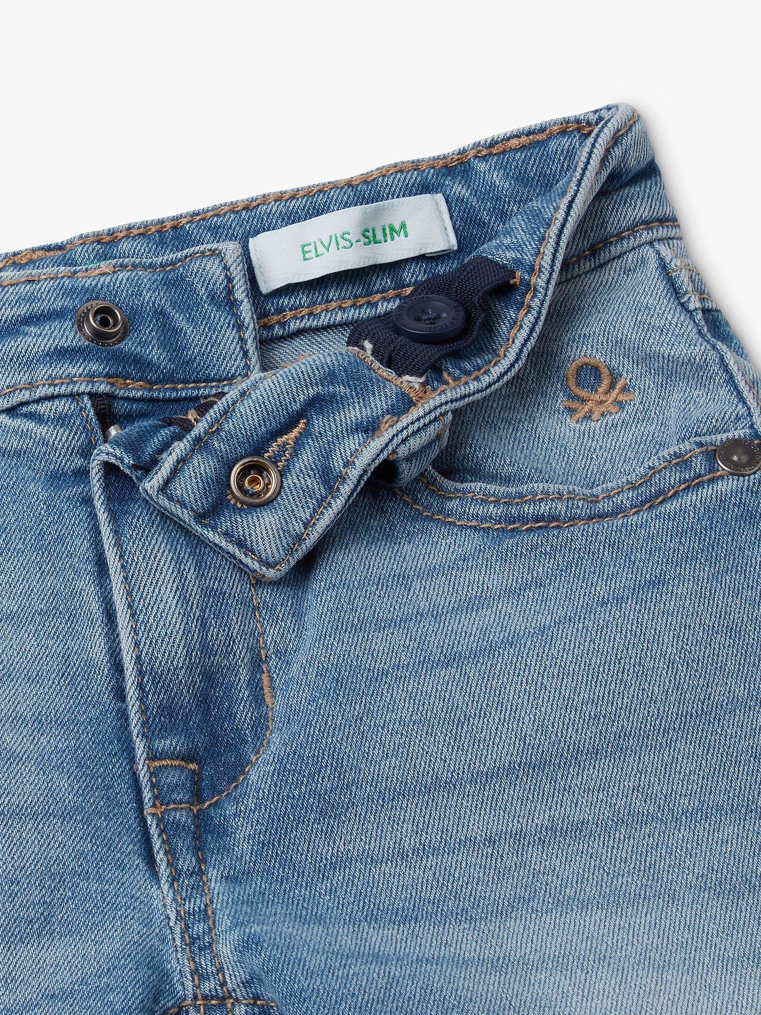 Product image 3 of 3, which shows Benetton Kids' Five Pocket Style Elvis Slim Jeans, Blue, 18-24 months