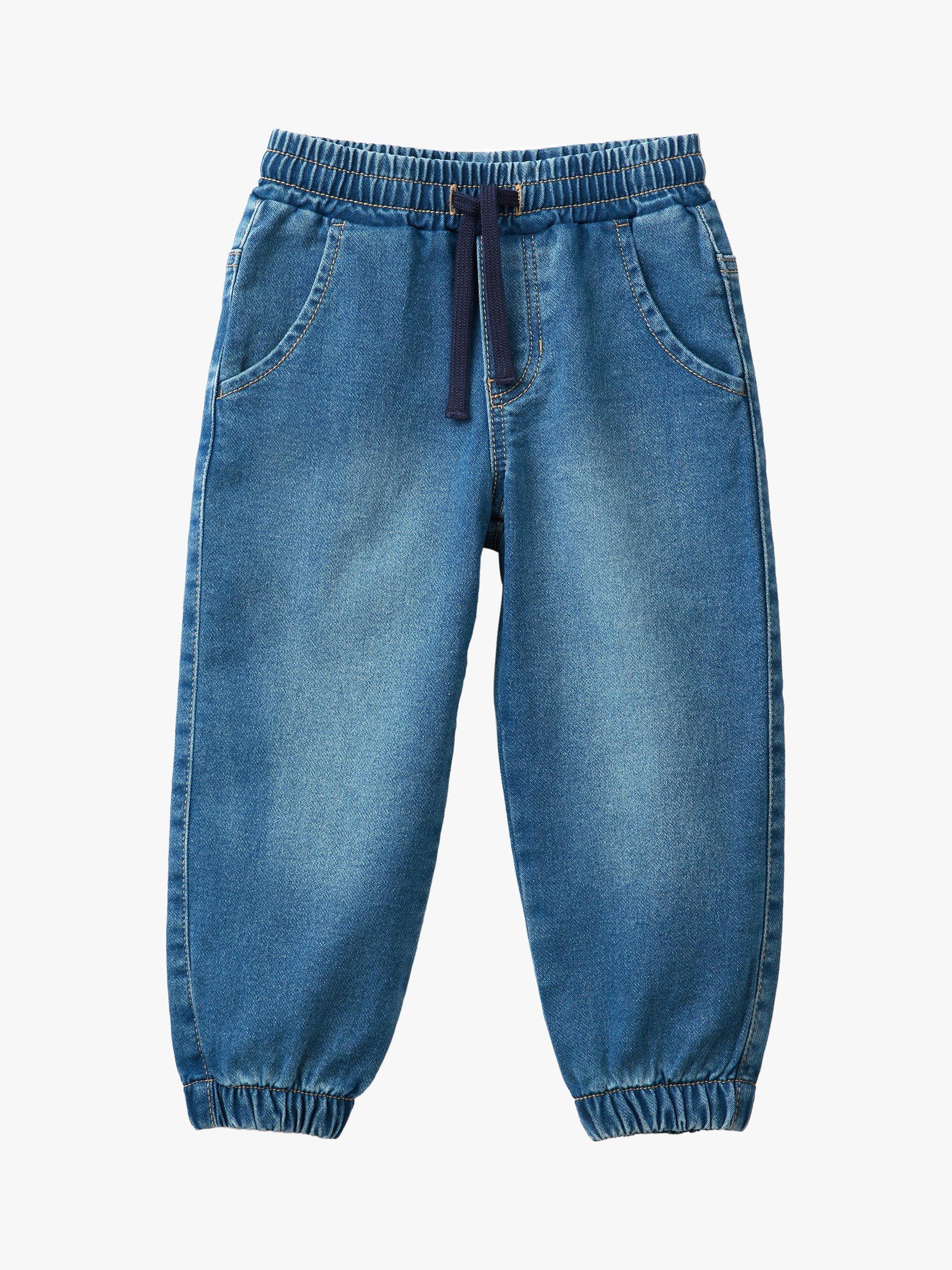 Benetton Kids' Denim Look Drawstring Joggers, Air Force Blue