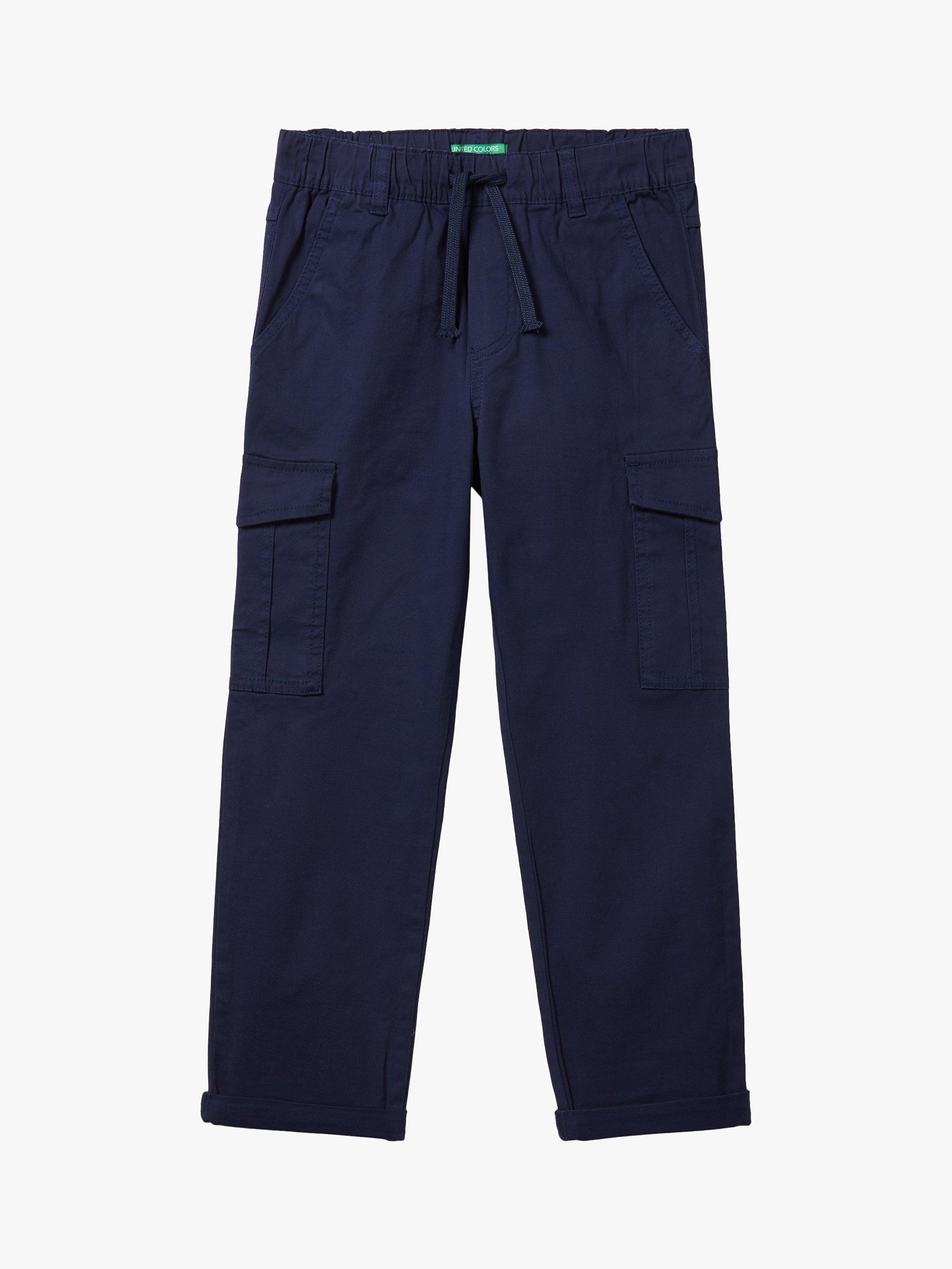 Benetton Kids' Straight Leg Cargo Trousers, Night Blue