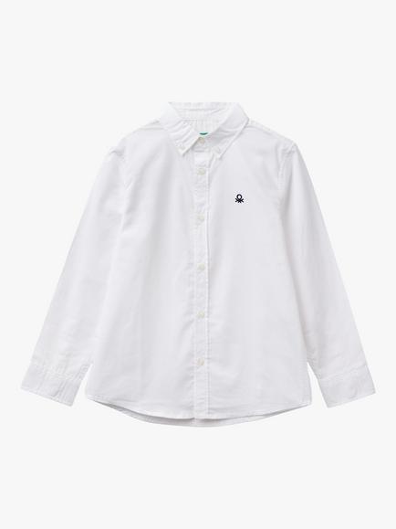 Benetton Kids' Button Down Shirt, Optical White