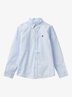 Benetton Kids' Button Down Shirt, Light Blue Powder