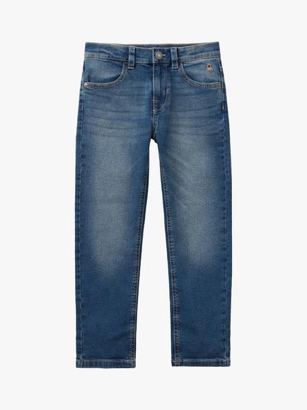 Benetton Kids' Five Pocket Style Elvis Slim Jeans, Dark Blue