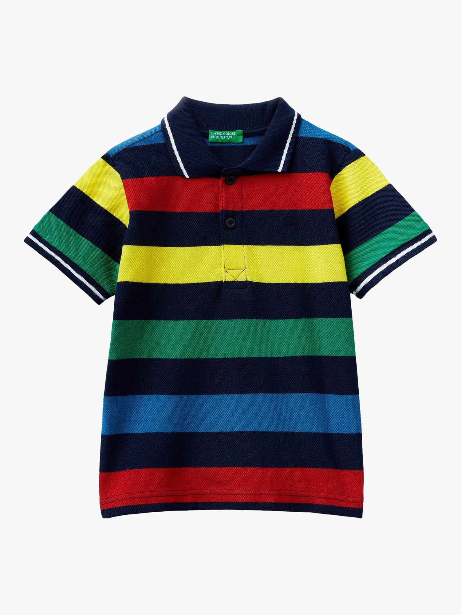 Benetton Kids' Stripe Short Sleeve Polo Shirt