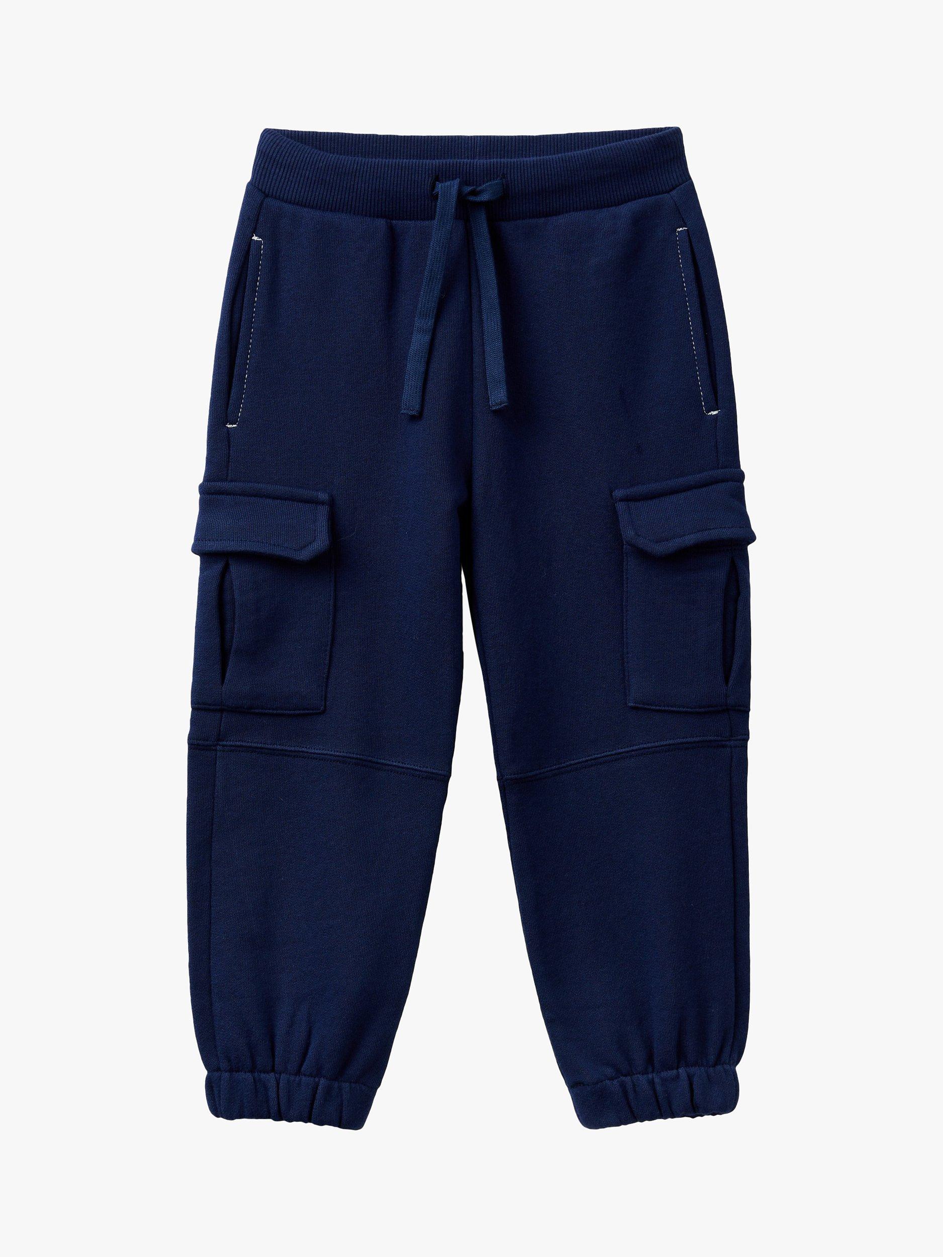 Benetton Kids' Fleece Cargo Joggers, Night Blue