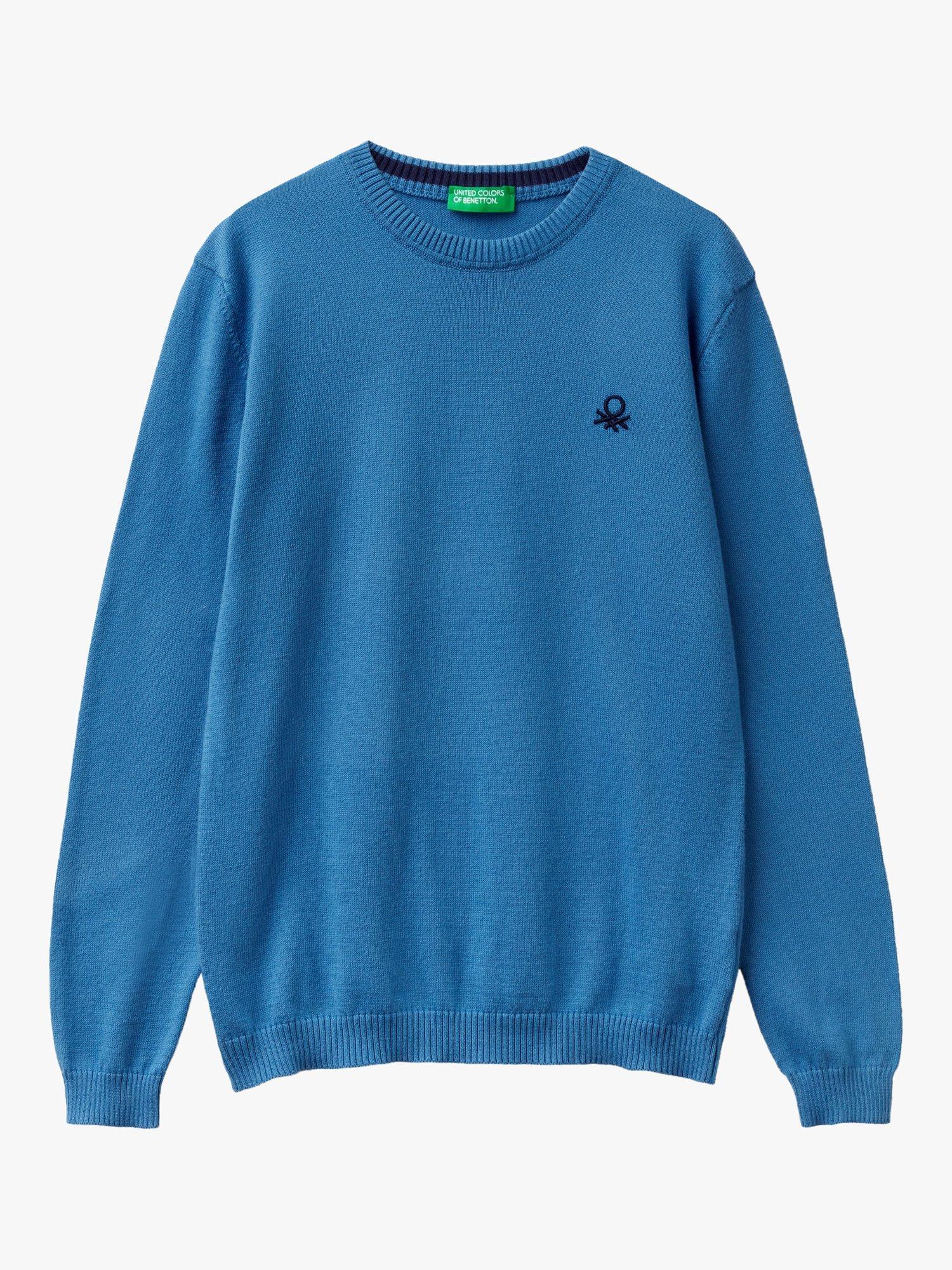 Benetton Kids' Easy Care Crew Neck Jumper, Bluette