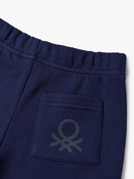Benetton Kids' Elasticated Waist Shorts - view 2, Night Blue