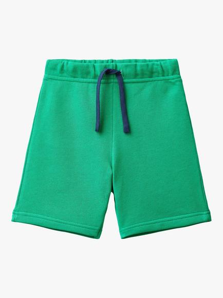 Benetton Kids' Elasticated Waist Shorts, Intense Green