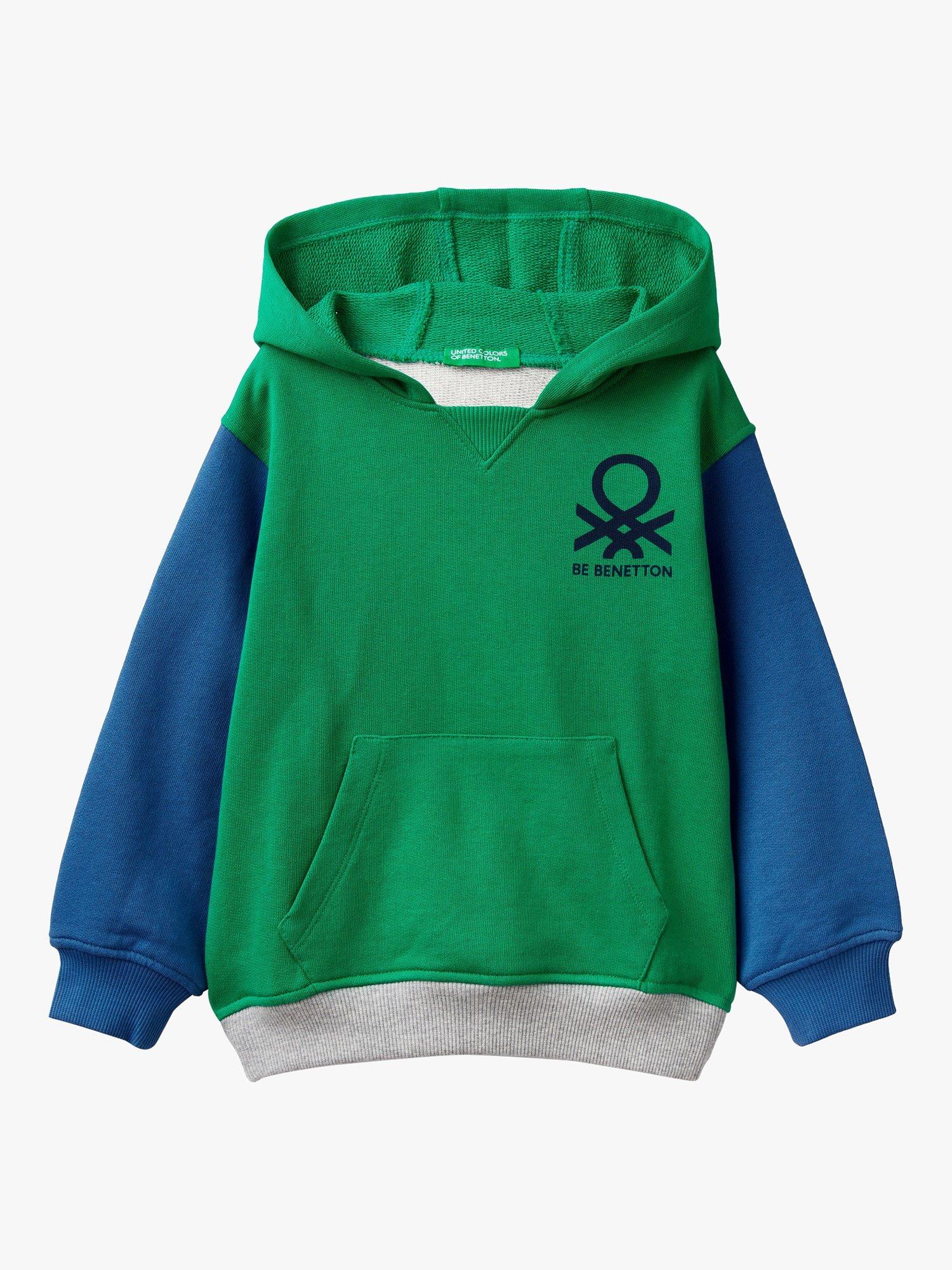 Benetton Kids' Logo Hooded Sweatshirt, Multi