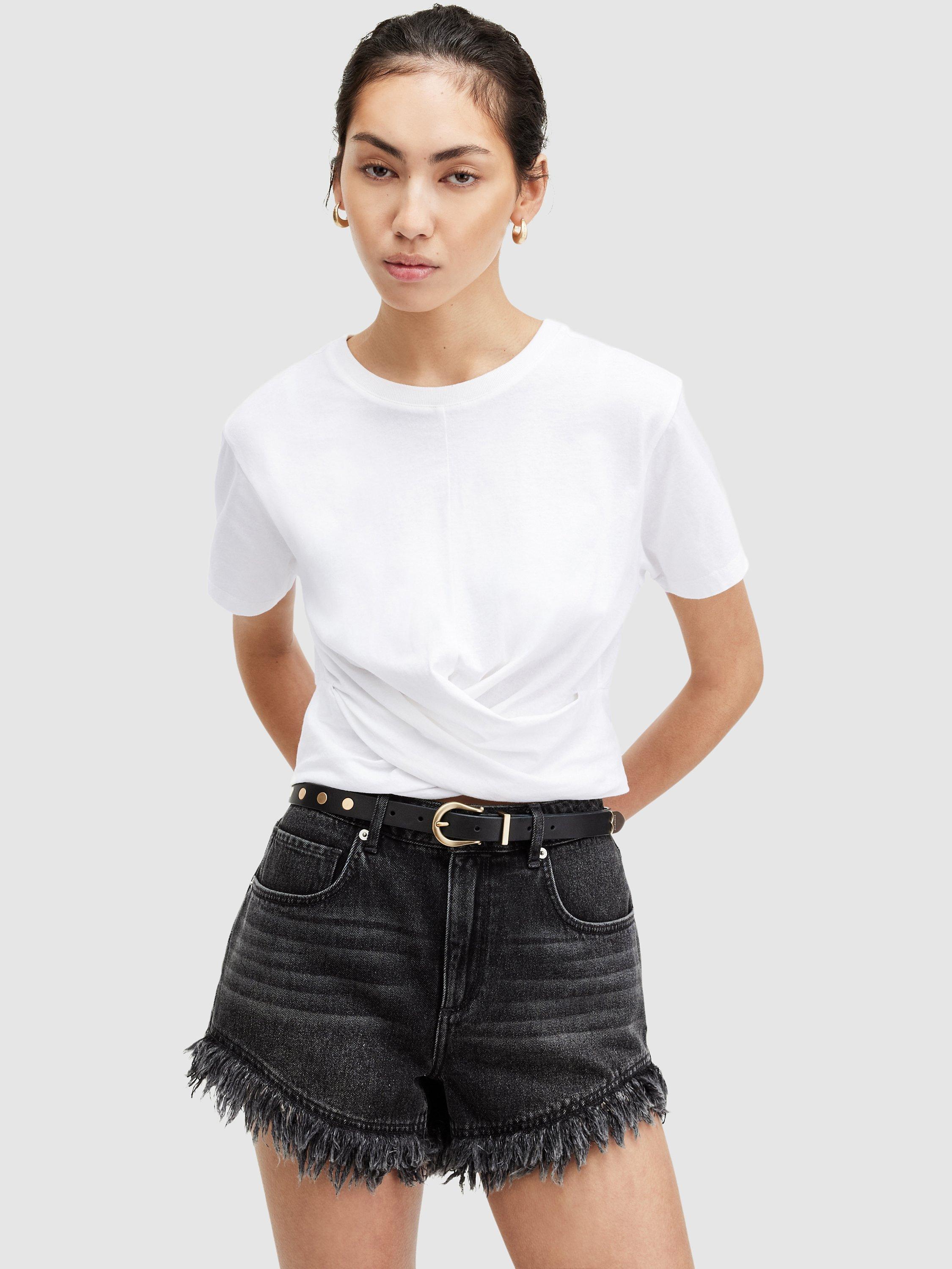 AllSaints Mallinson Crossover T-Shirt, Optic White