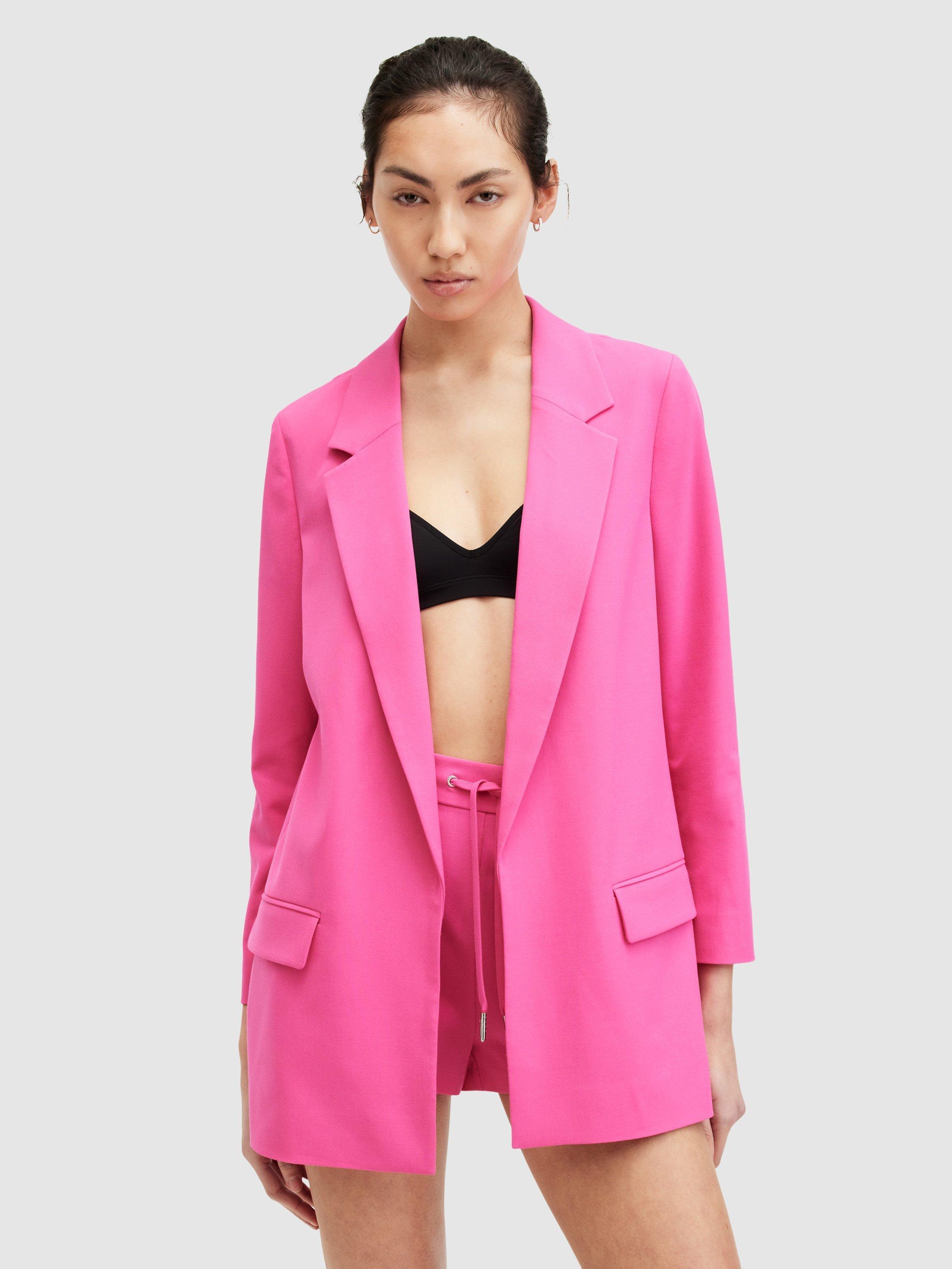 AllSaints Aleida Tri Blazer, Hot Pink, 14