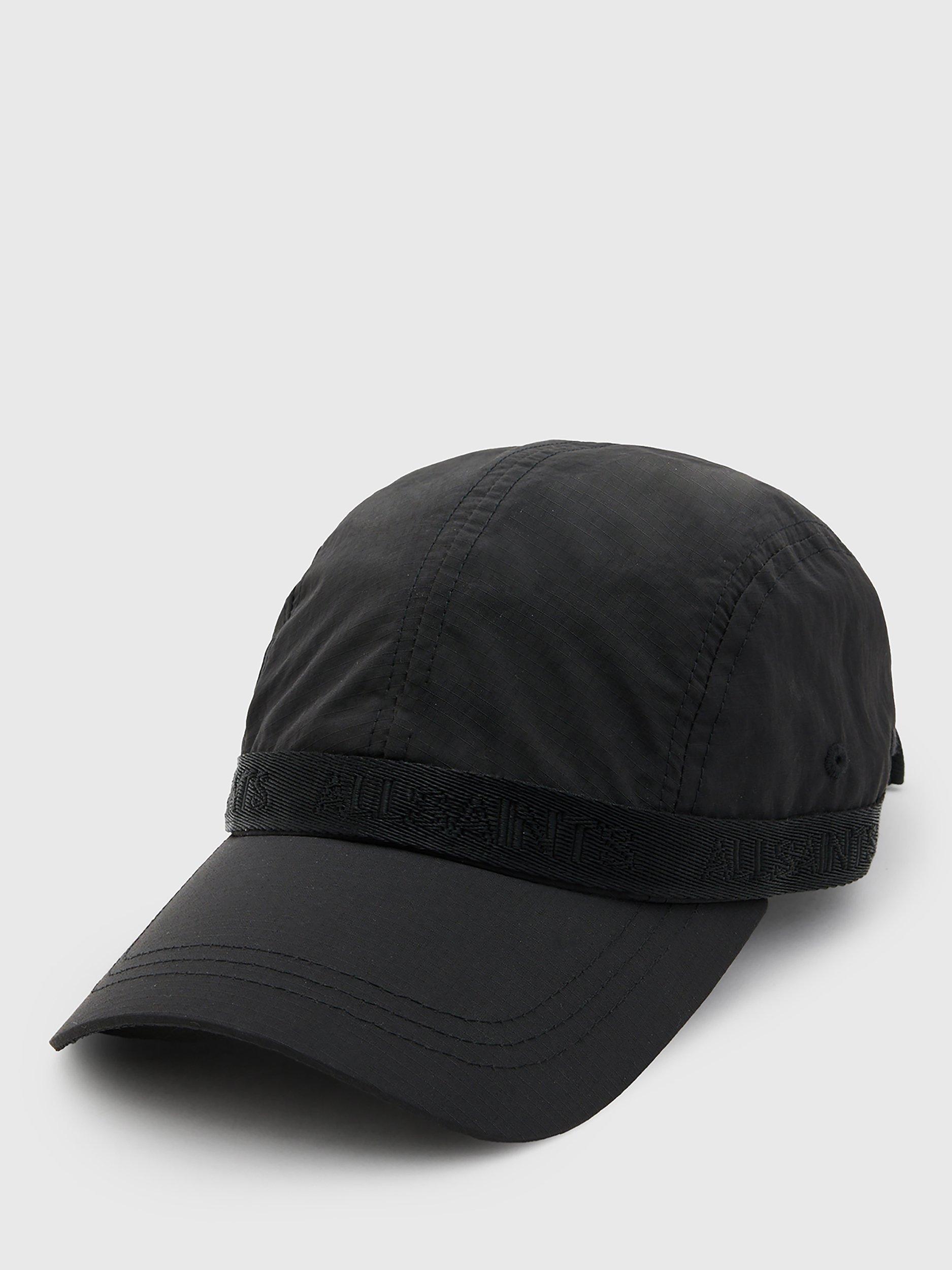 AllSaints Baker Nylon Baseball Cap, Black