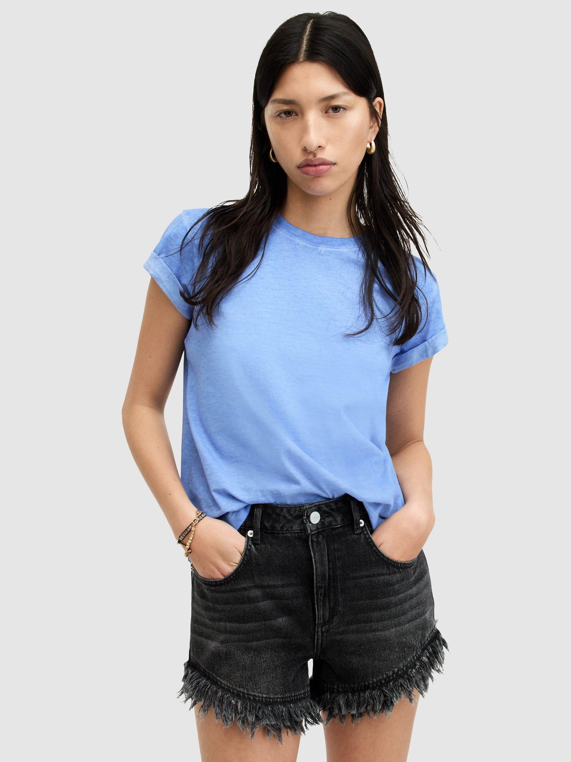 AllSaints Anna Organic Cotton T-Shirt, Grape Mist Purple, 12