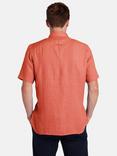 Timberland Linen Slim Fit Short Sleeve Shirt, Burnt Sienna