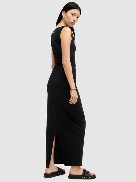 AllSaints Katarina Organic Cotton Sleeveless Maxi Dress - view 2, Black