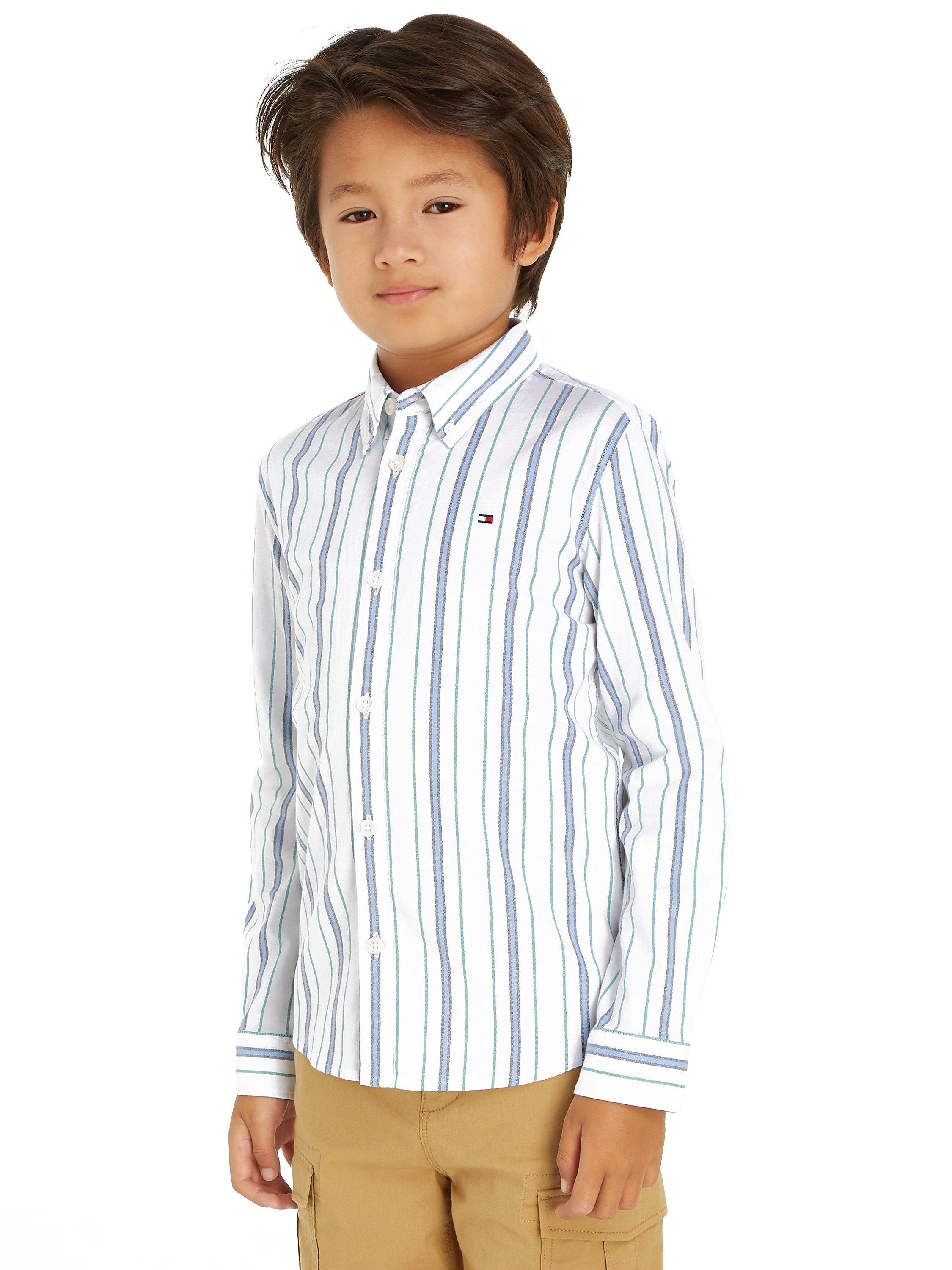 Tommy Hilfiger Kids' Oxford Striped Shirt, Calico/Stripe, 3 years