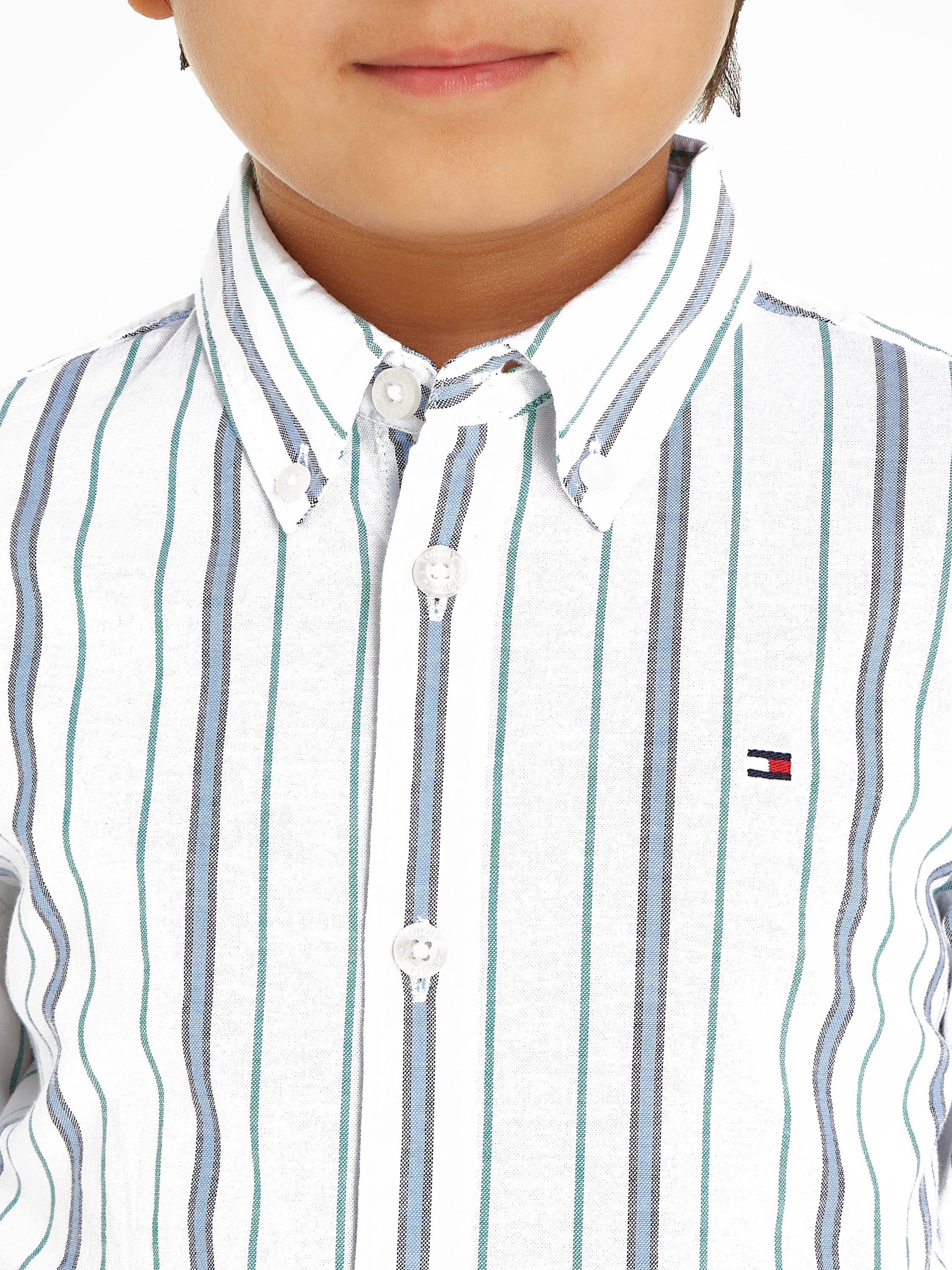 Tommy Hilfiger Kids' Oxford Striped Shirt, Calico/Stripe, 3 years