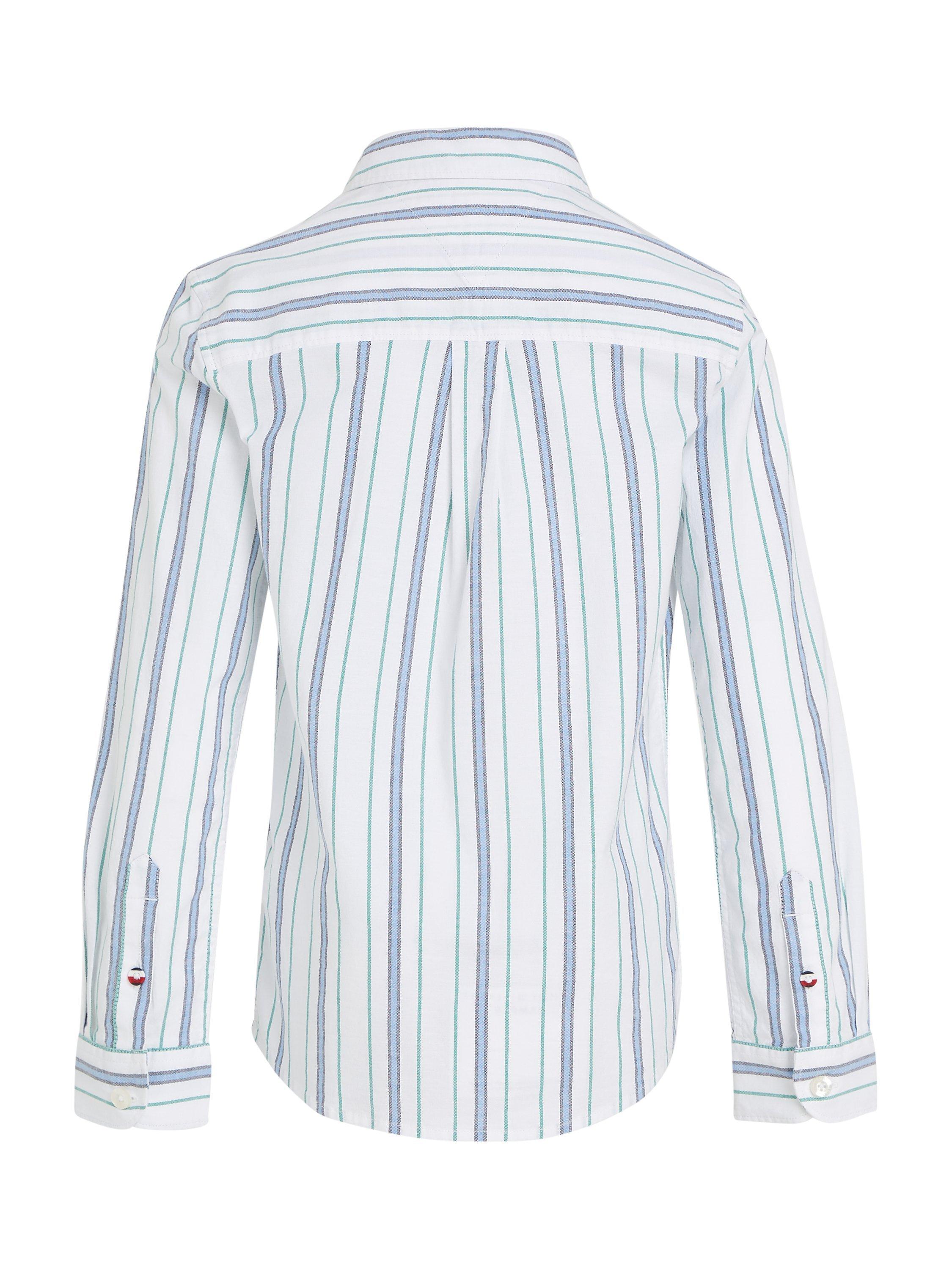 Tommy Hilfiger Kids' Oxford Striped Shirt, Calico/Stripe, 3 years