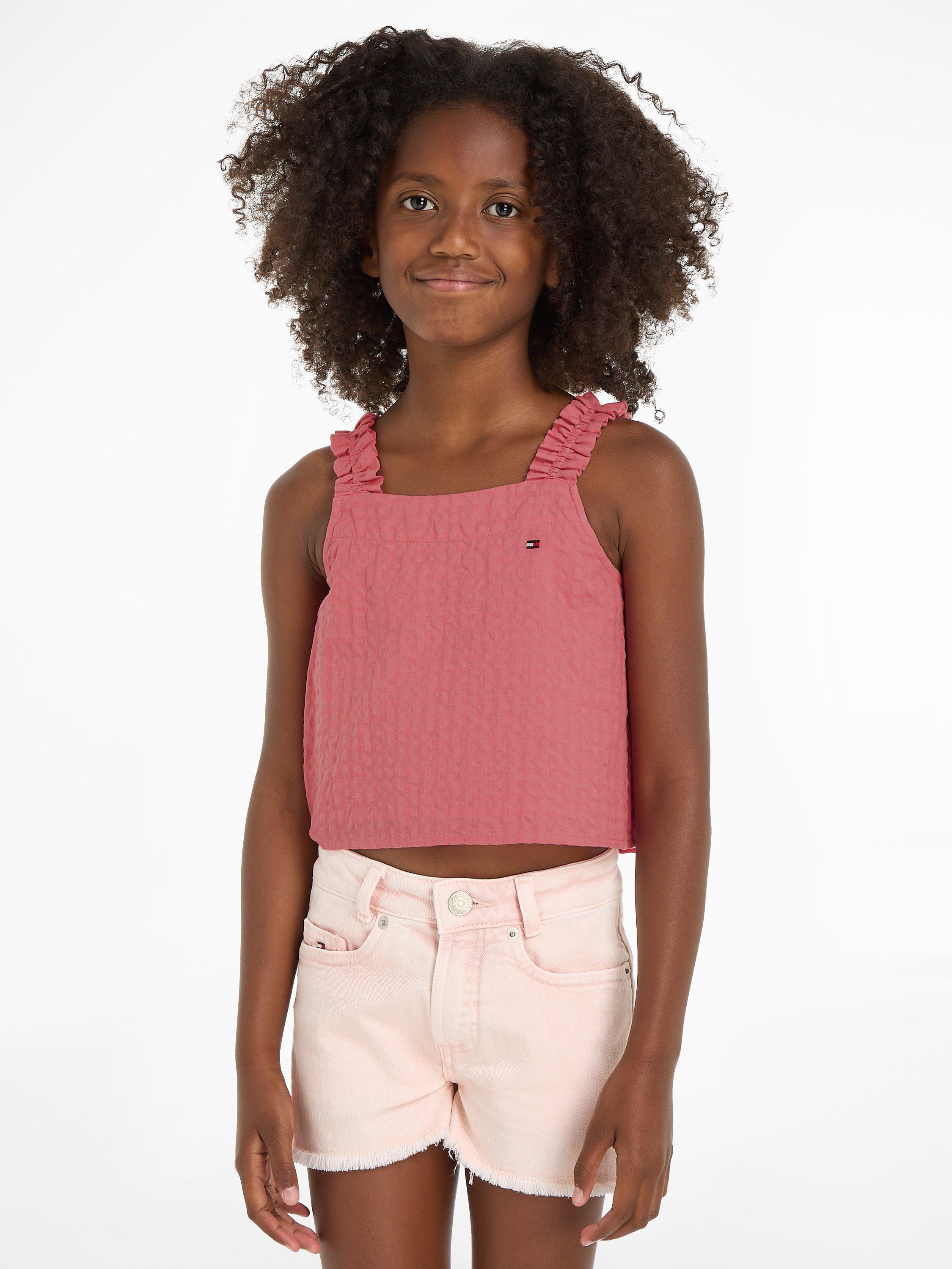 Tommy Hilfiger Kids' Gingham Tank Top, Glamour Pink