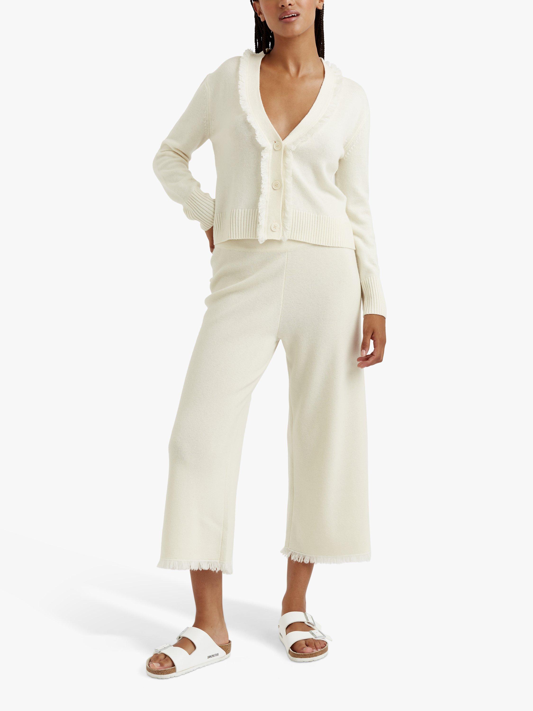 Product image 1 of 3, which shows Chinti & Parker Cashmere Blend Fringe Cardigan, Cream, XS