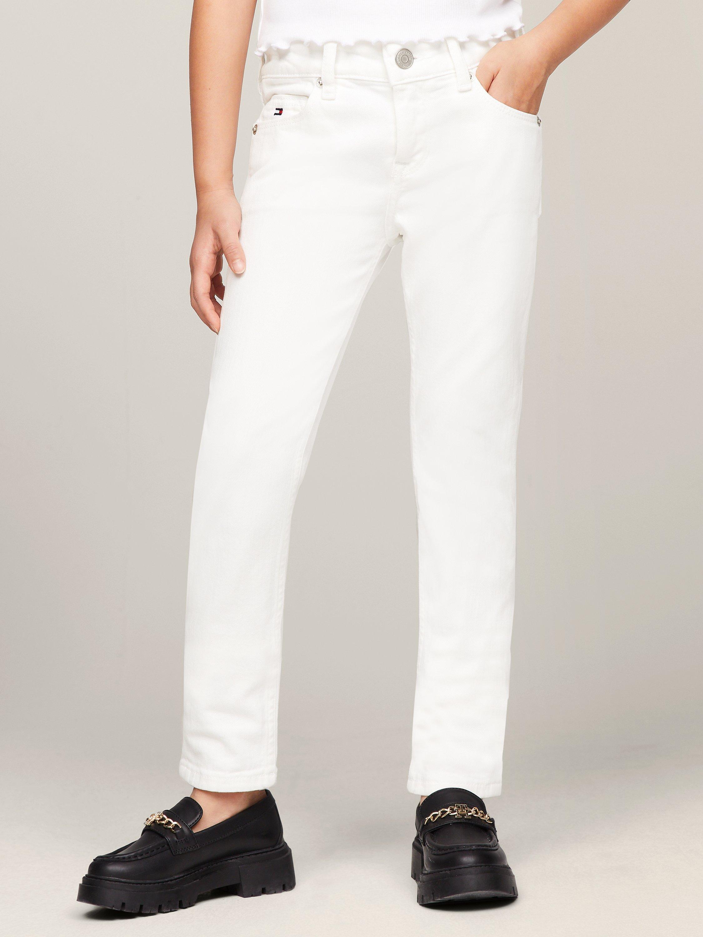 Tommy Hilfiger Kids' Nora Straight Leg Jeans, White