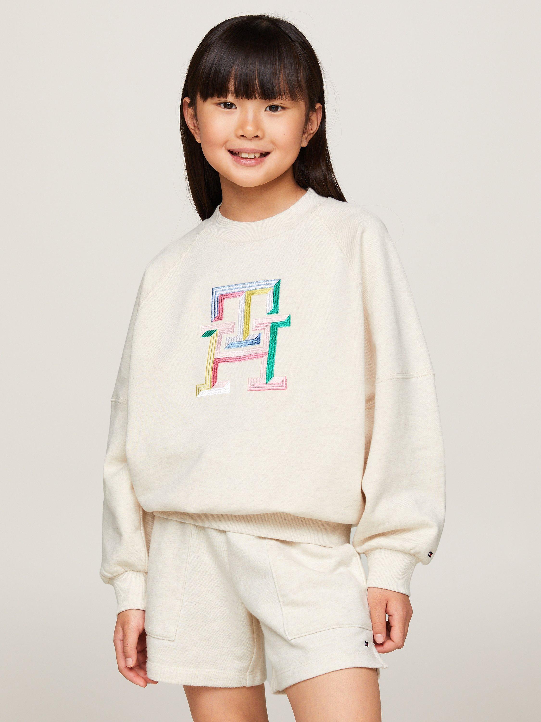 Tommy Hilfiger Kids' Cotton Monogram Jumper, Calico Heather