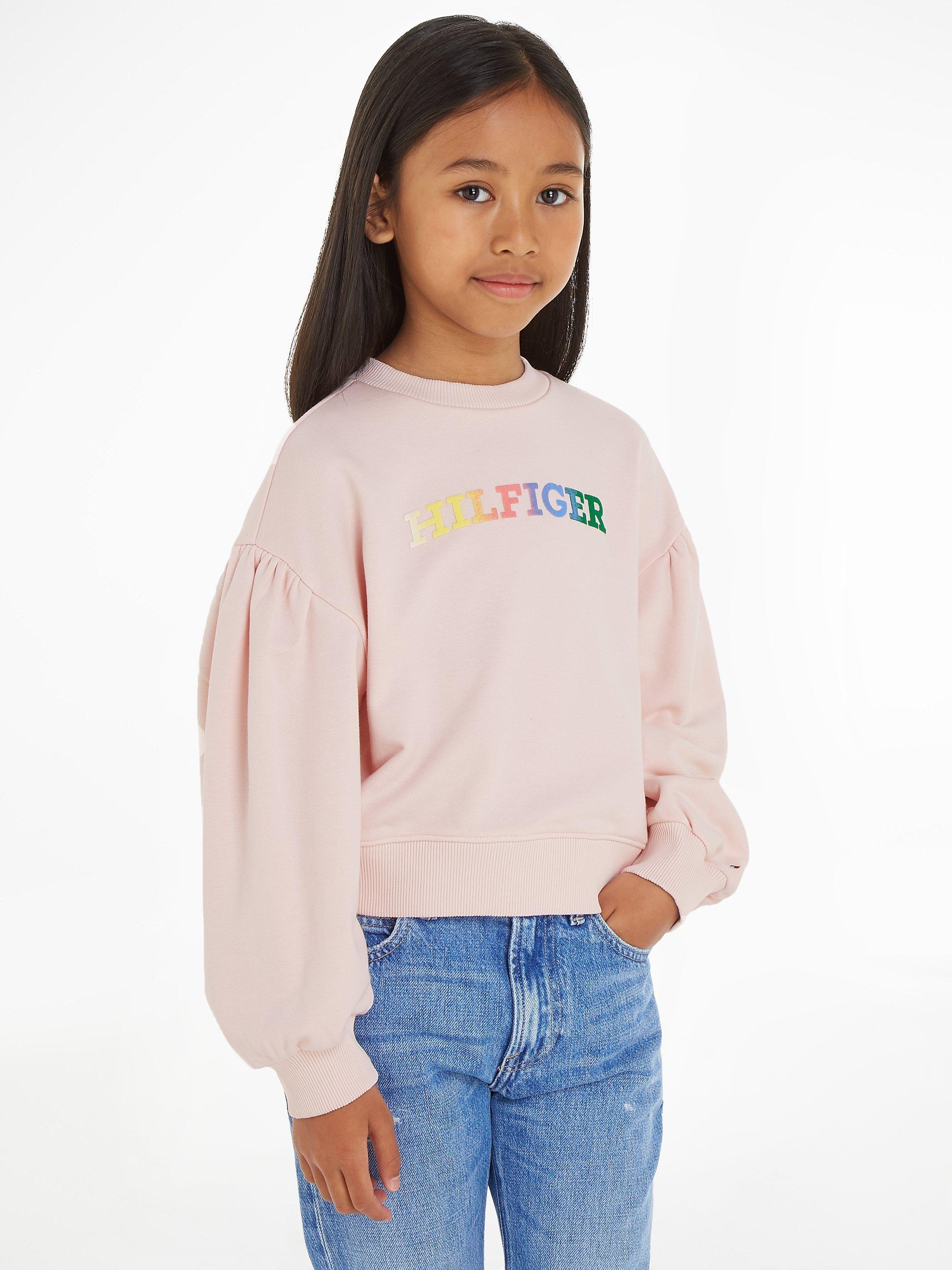 Tommy Hilfiger Kids' Monotype Logo Sweatshirt, Whimsy Pink