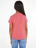 Tommy Hilfiger Kids' Essential Organic Cotton Logo Tee, Glamour Pink