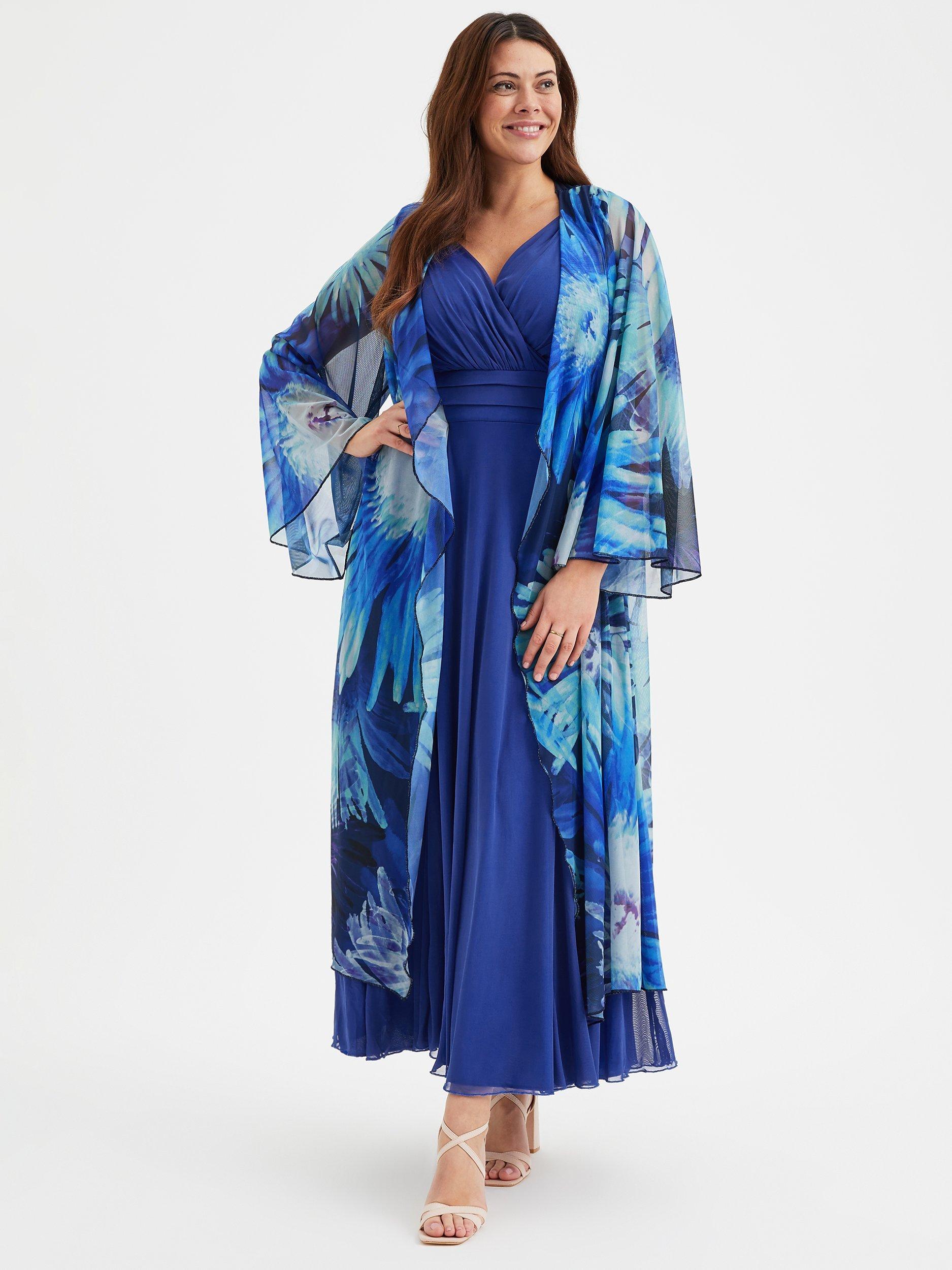 Product image 5 of 5, which shows Scarlett & Jo Nancy Marilyn Sleeveless Mesh Maxi Dress, Solid Royal Blue, 12