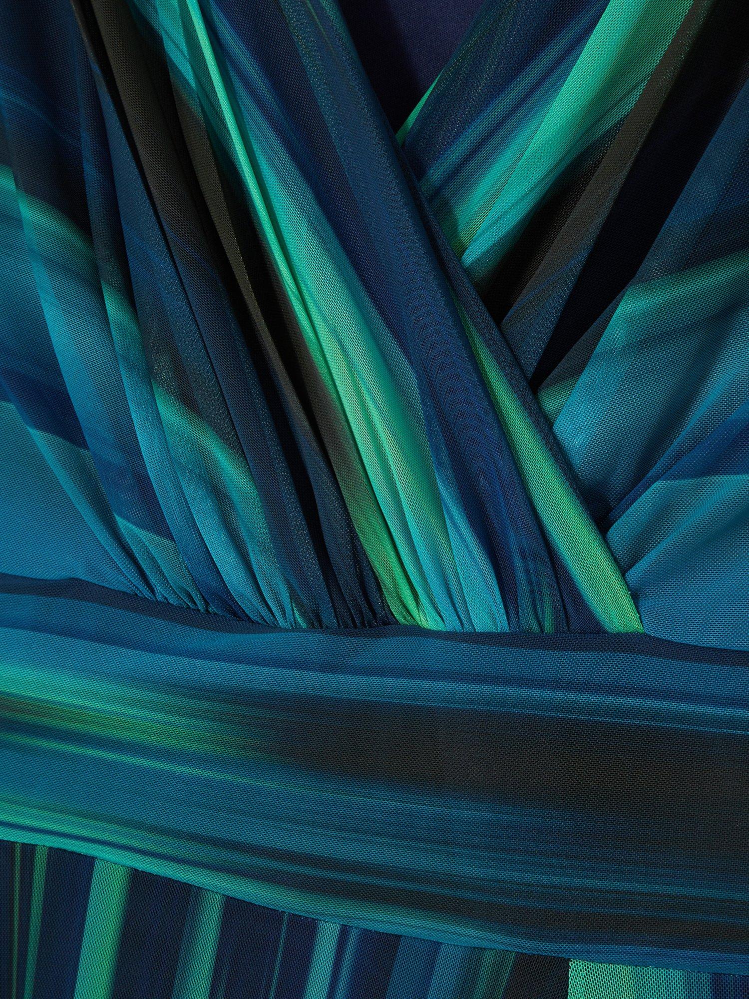 Product image 2 of 4, which shows Scarlett & Jo Verity Wrap Maxi Dress, Green Ikat, 16