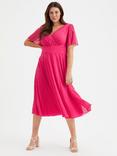 Scarlett & Jo Victoria Angel Sleeve Midi Dress, Cerise