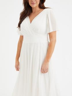 Scarlett & Jo Victoria Angel Sleeve Midi Dress - view 2, Ivory