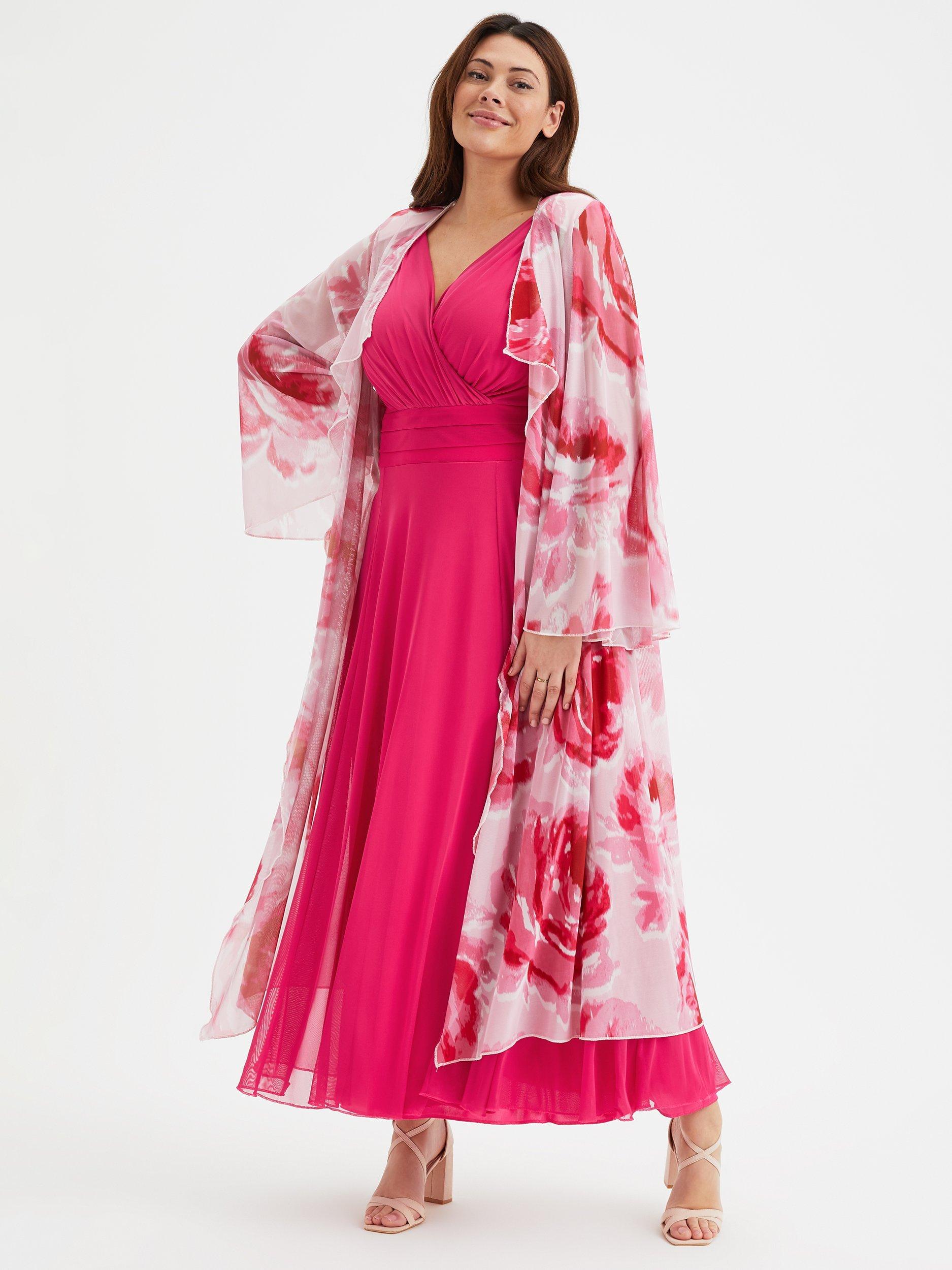 Product image 5 of 5, which shows Scarlett & Jo Nancy Marilyn Sleeveless Mesh Maxi Dress, Solid Cerise, 12