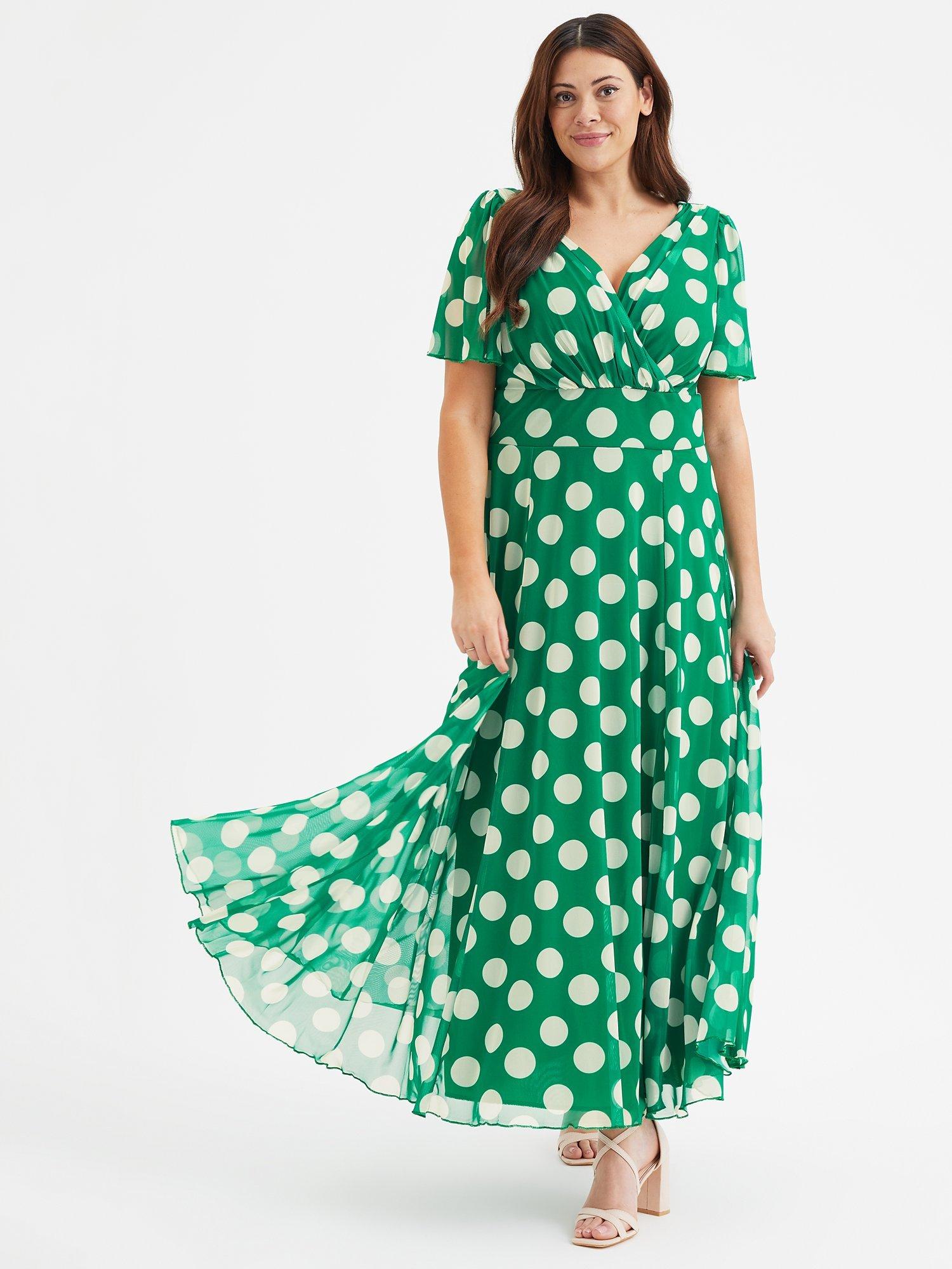 John lewis green polka dot dress best sale