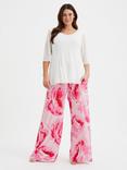 Scarlett & Jo Lounge Wide Leg Trousers, Pink Rose