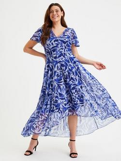 Scarlett & Jo Tilly Hi Lo Hem Dress, Navy Batique