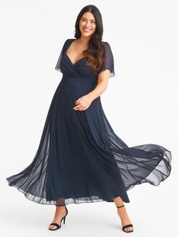 Scarlett & Jo Kemi Mesh Maxi Dress, Solid Navy