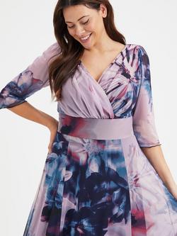 Scarlett & Jo Verity Floral Maxi Gown Dress, Indigo Rose - view 2, Indigo Rose