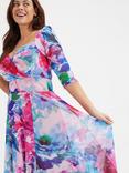 Scarlett & Jo Elizabeth Floral Wrap Neck Maxi Dress, Blue/Pink